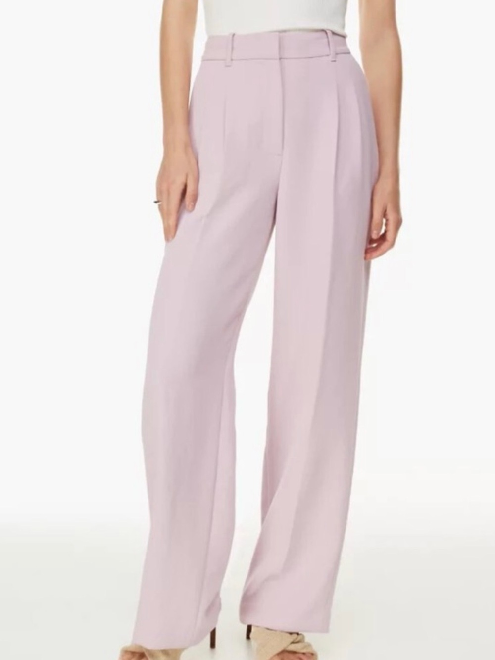 Wilfred Wide-Leg High-Rise Trousers in Pale Lavender